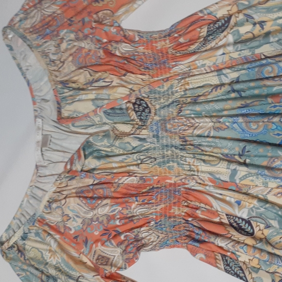 Boston Proper Paisley Dress Bell Sleeves Boho Gyps - Picture 4 of 13